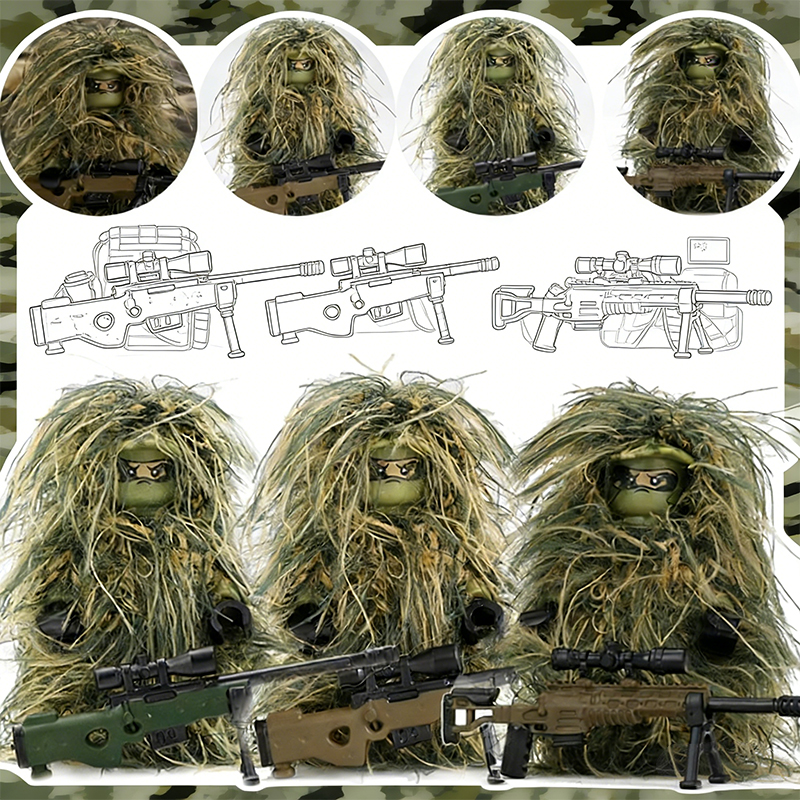 Lego Minifigure Holder - Military Series Soldier Figures Building Blocks
