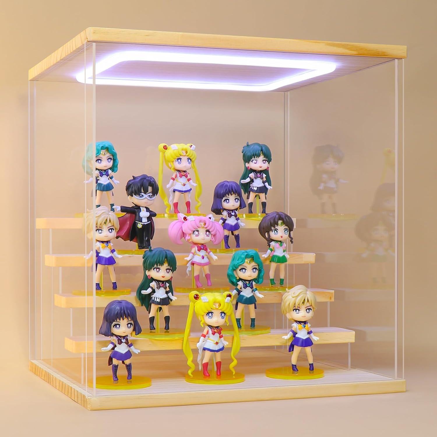 Display Case Acrylic - 5-Tier Acrylic Display Case with LED