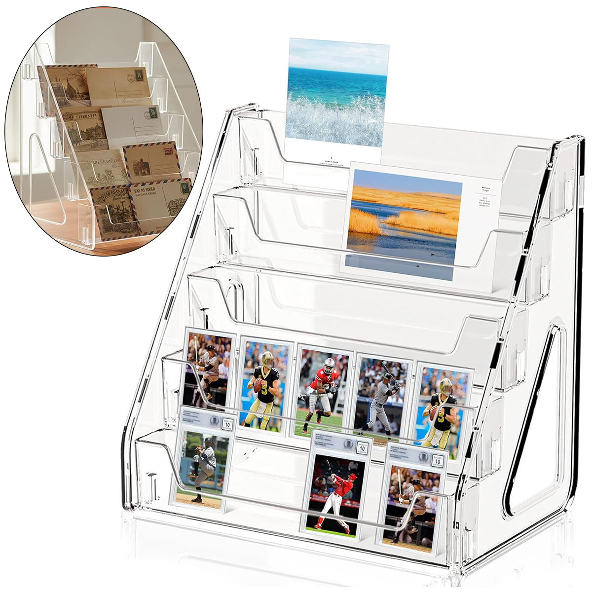 Graded Card Display - 5-Tier Clear Acrylic Card Display Stand