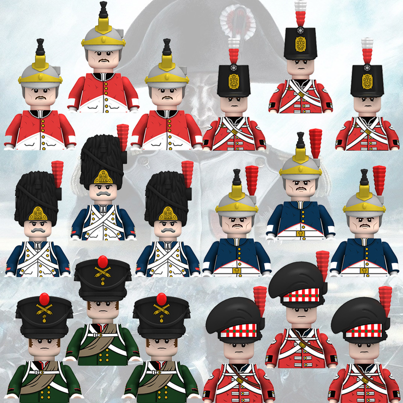 Lego Minifigure Holder - 10pcs Napoleonic Wars Military Soldiers Building