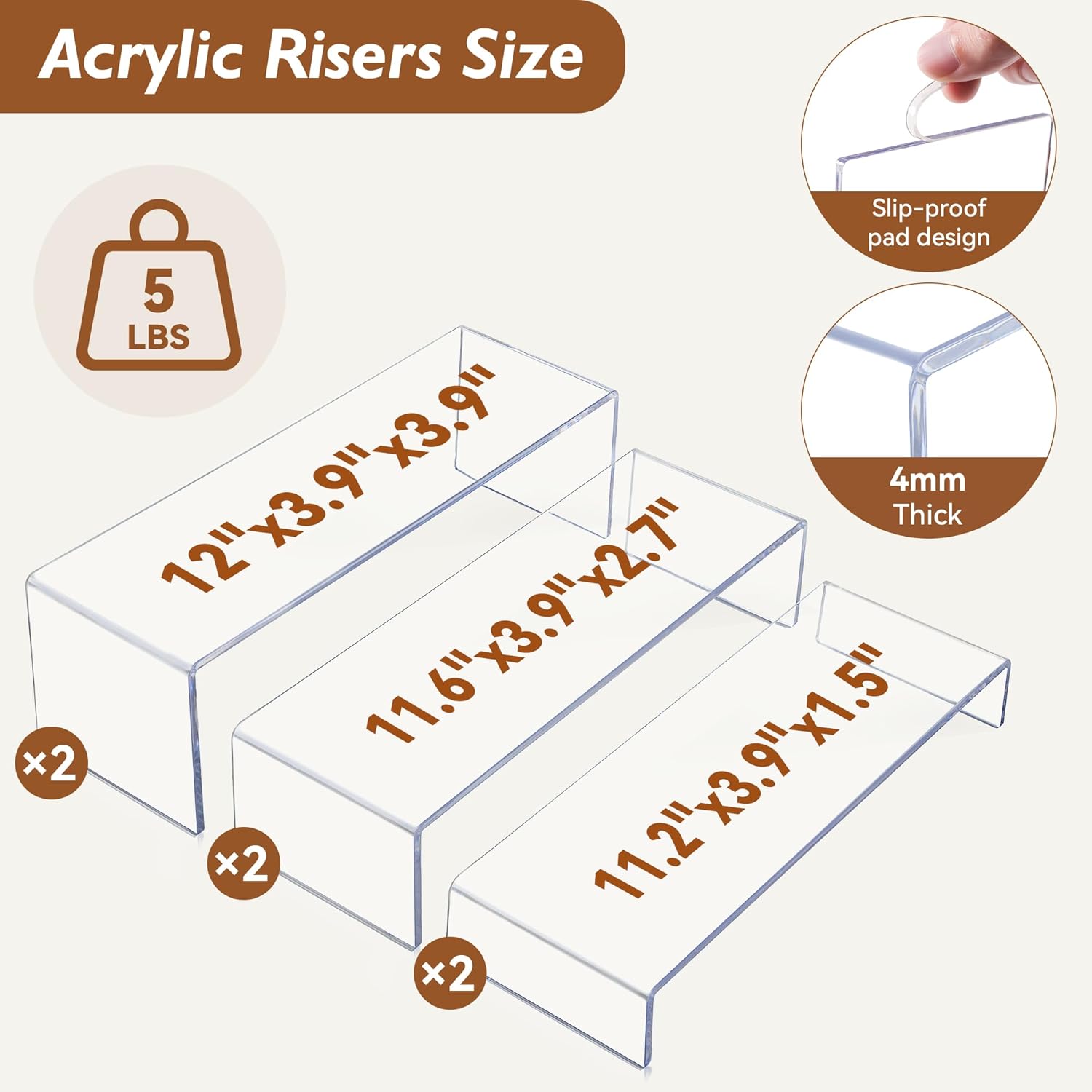 Acrylic Display Risers, 2 Set  - огляд і ціна Display Risers Set