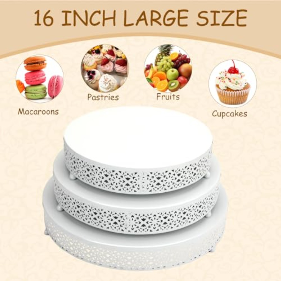3 Pcs Cake Stands Set 16'' 14' - огляд і ціна Display Risers Set