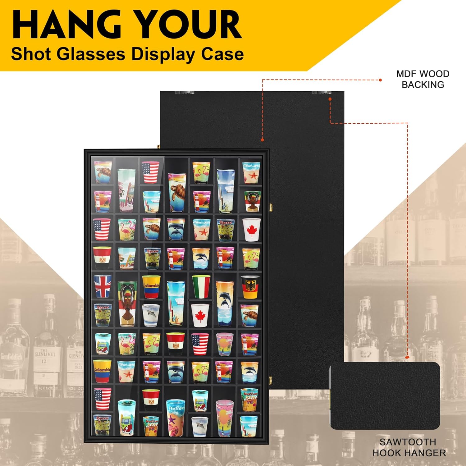 Large 61-Slot Shot Glass Displ - огляд і ціна Display Case Acrylic