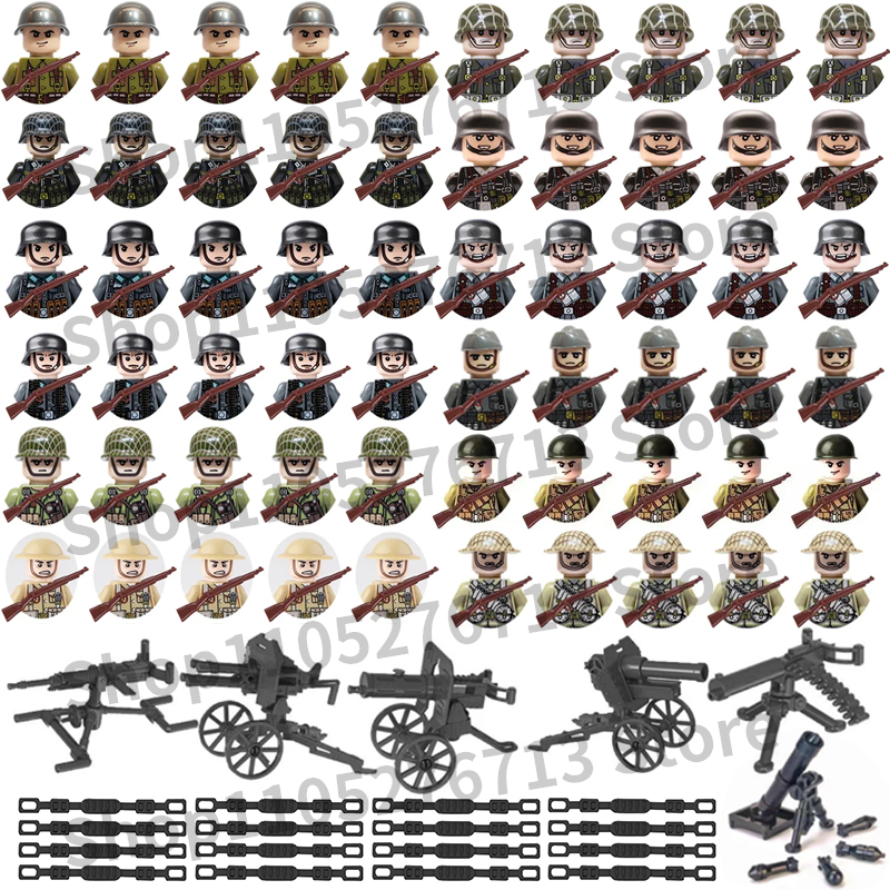 25Pcs/Set World War II Militar - огляд і ціна Lego Minifigure Holder