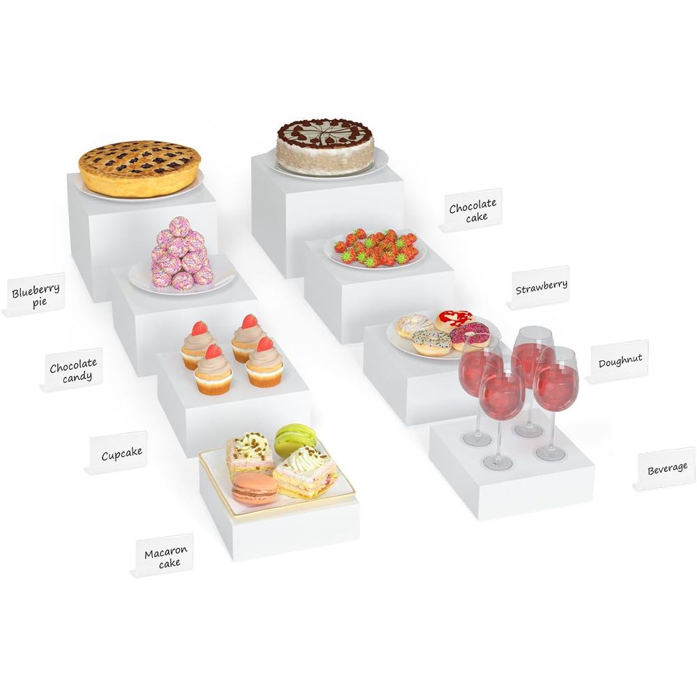 【8Pcs】 Buffet Risers,Dessert T - огляд і ціна Display Risers Set